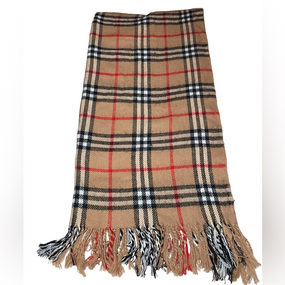 Beige plaid Nova Check Scarf - Picture 1 of 4